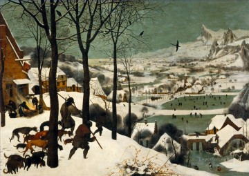  pie Pintura al %C3%B3leo - Los cazadores en la nieve Pieter Bruegel el Viejo, campesino renacentista flamenco